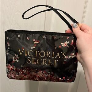 Victoria's Secret Black Sequin Wristlet